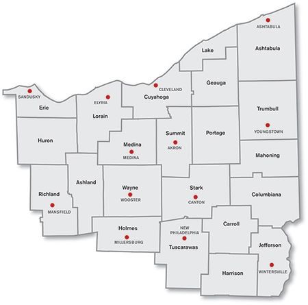 NE Ohio Map NE Ohio Map