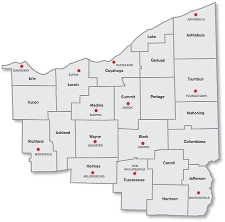 map of ohio